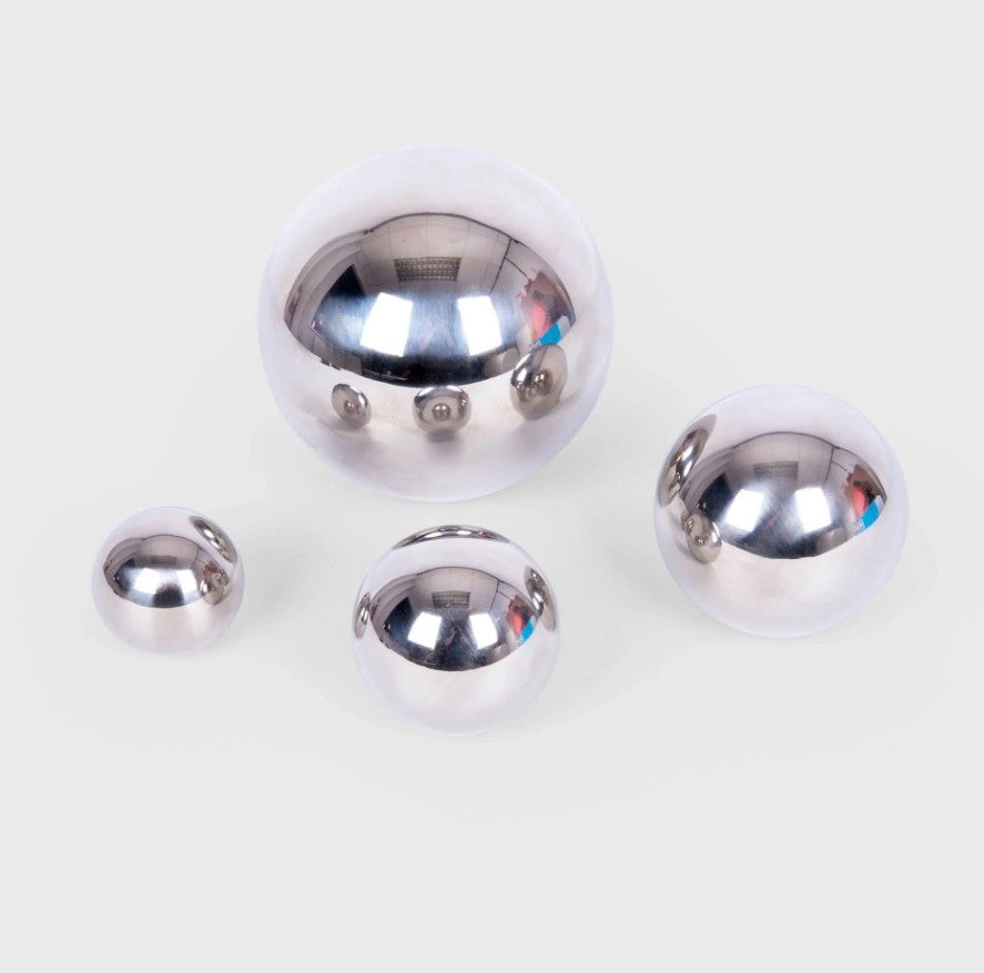 Sensorische reflecterende zilveren ballen – 4 delige set
