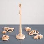 Natuurlijke houten ringstandaard