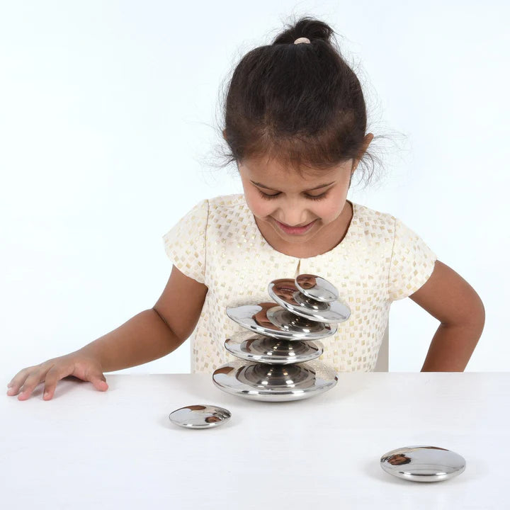 Reflecterende zilveren knoppen – sensorische set (7 stuks)