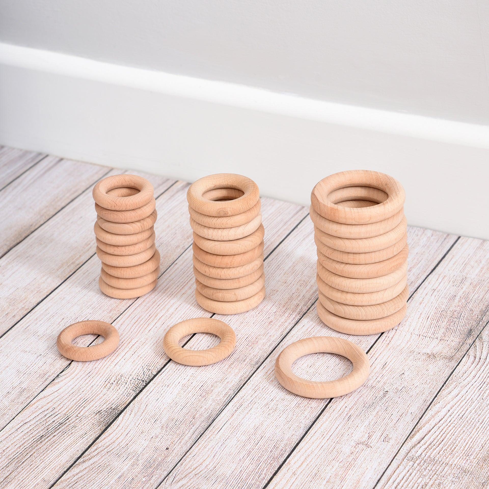 Natuurlijke houten ringen groot