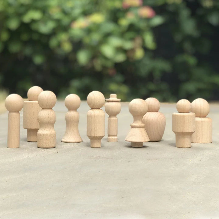 Houten gemeenschapsfiguren – 10 delige set