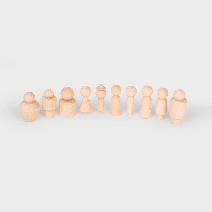 Houten gemeenschapsfiguren – 10 delige set